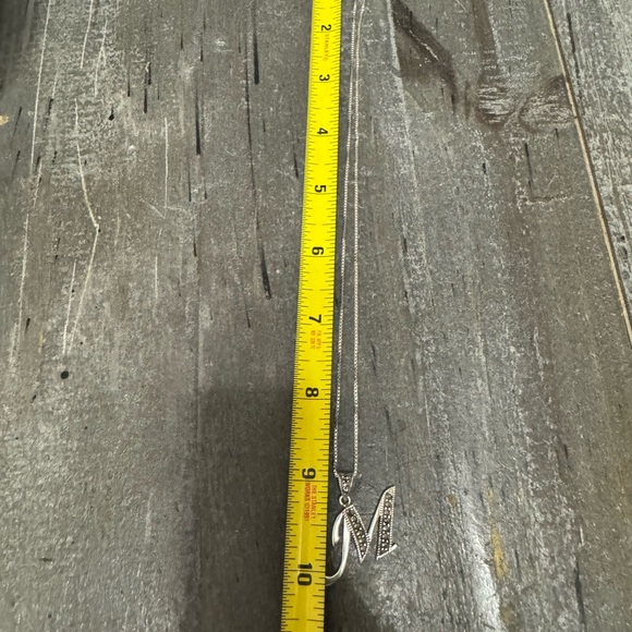 Vintage Sterling silver and Marcacite initial “M” pendant and necklace - Picture 6 of 6